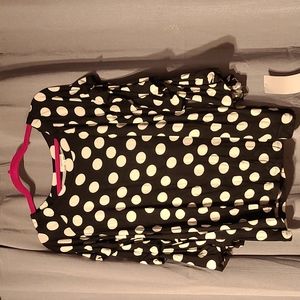 WOMEN'S CASUAL POLKA DOT TOP WITH RUFFLED SLEEVE